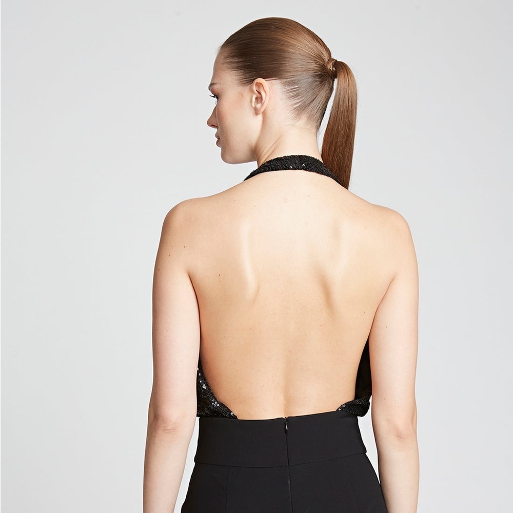 HALSTON CARY SEQUINS BODYSUIT Size 4 - Picture 3 of 10